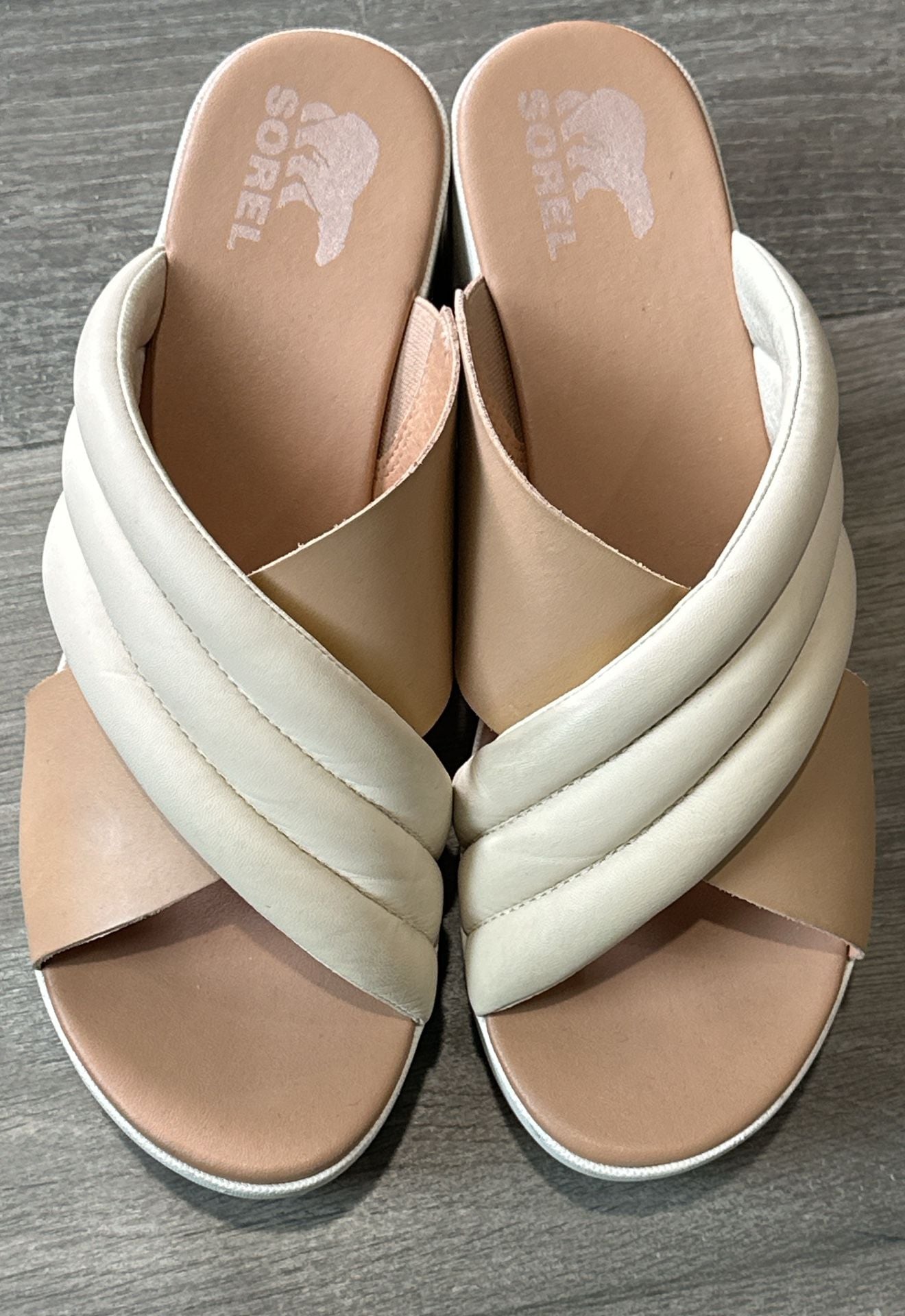 Sorel Cameron Puff Leather Wedge Sandals 3