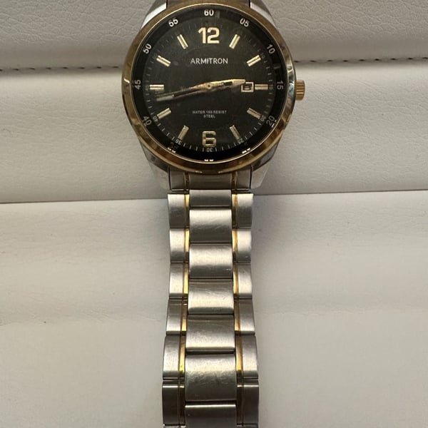 Armitron Men's Two-Tone Black Dial Quartz Watch 20/5393TT