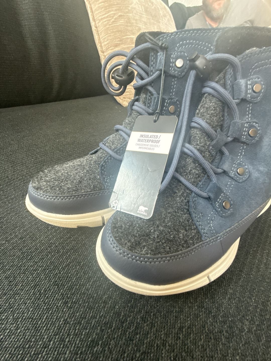 Sorel Kids Explorer Waterproof Lace Up Boots Moonstone Blue Size 13 3