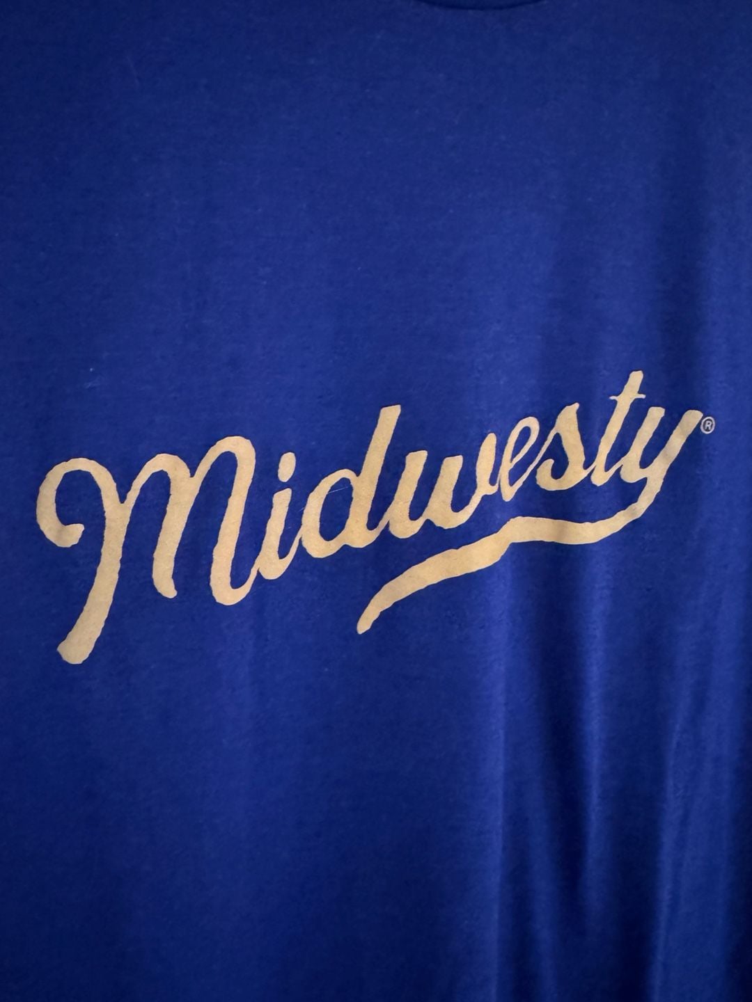 Women’s Midwest Girl “Midwesty” Script Graphic T-Shirt Royal Blue Large 4
