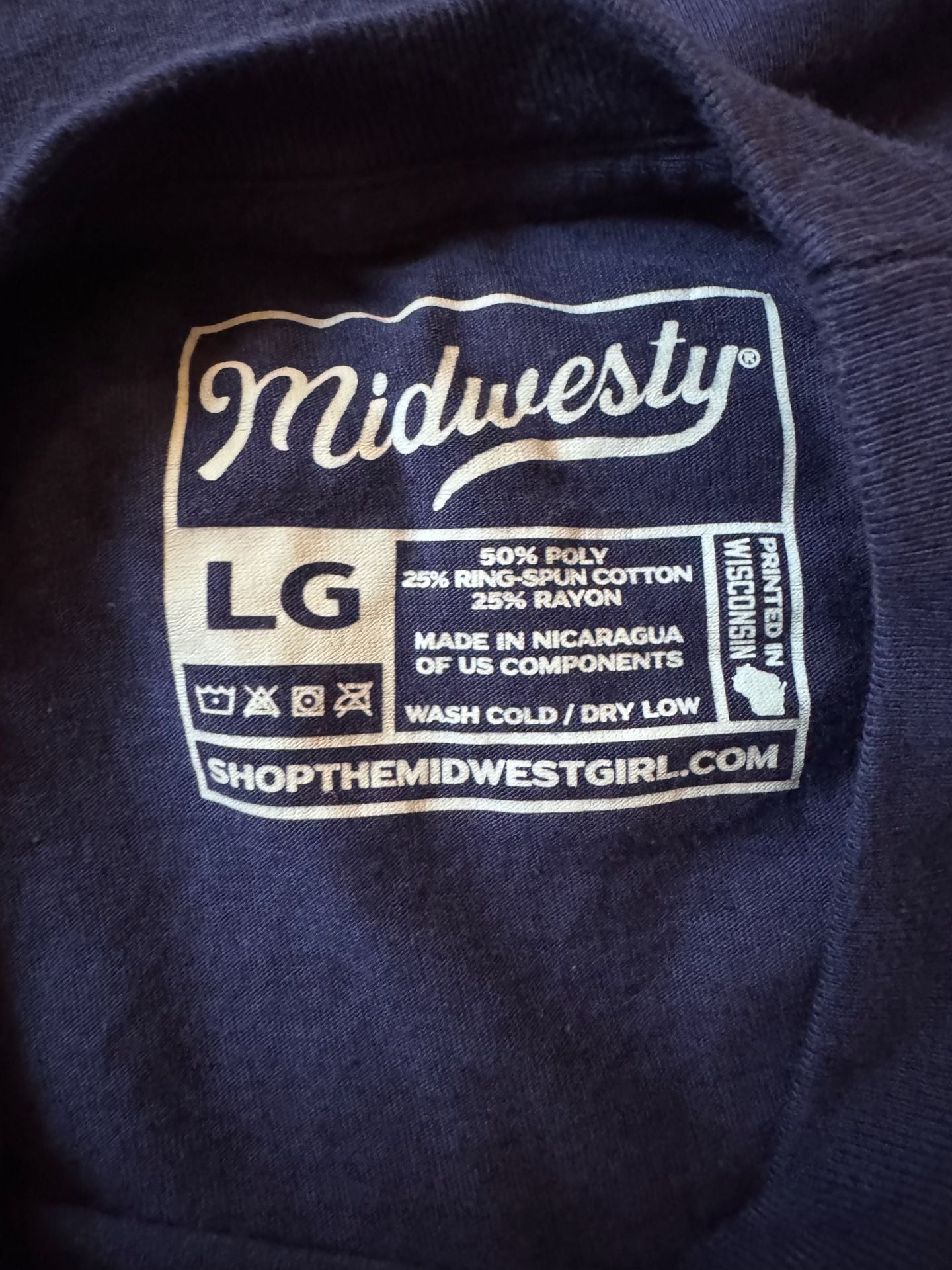 Women’s Midwest Girl “Midwesty” Script Graphic T-Shirt Royal Blue Large 6