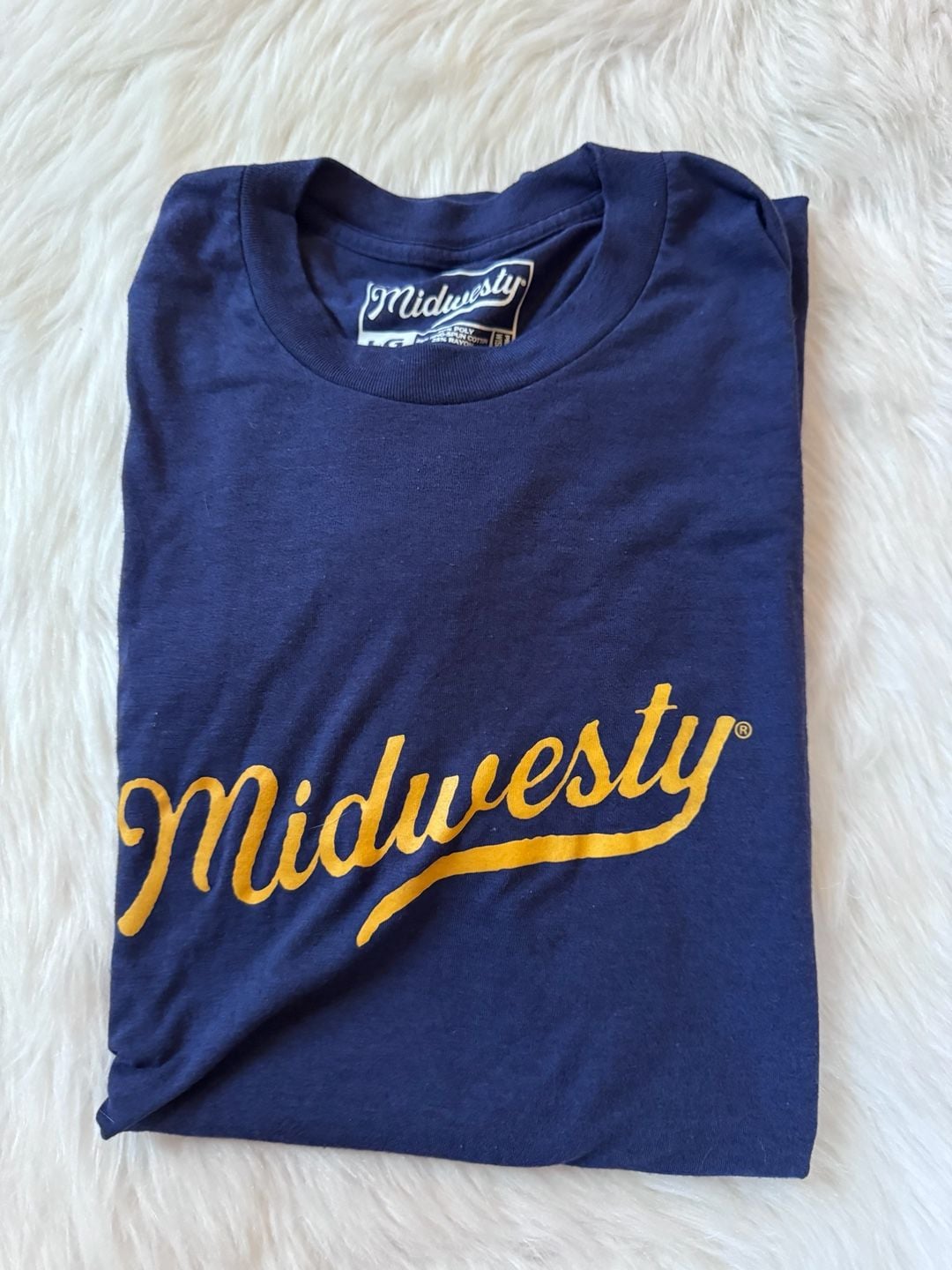Women’s Midwest Girl “Midwesty” Script Graphic T-Shirt Royal Blue Large 9