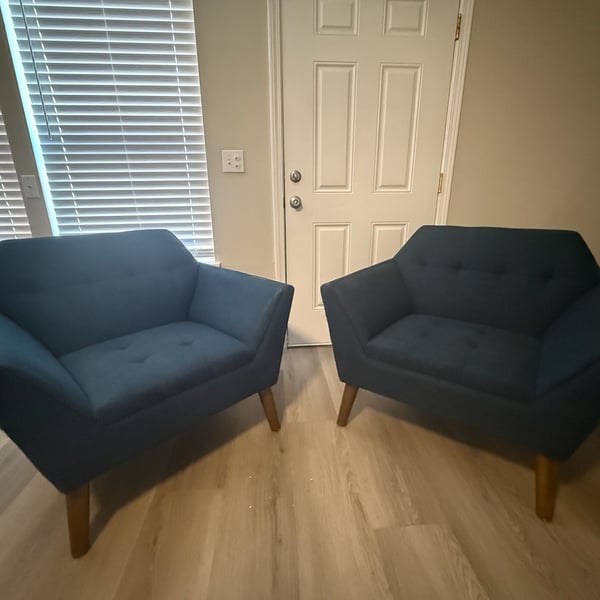 INK+IVY Newport Mid-Century Modern Blue Accent Chair