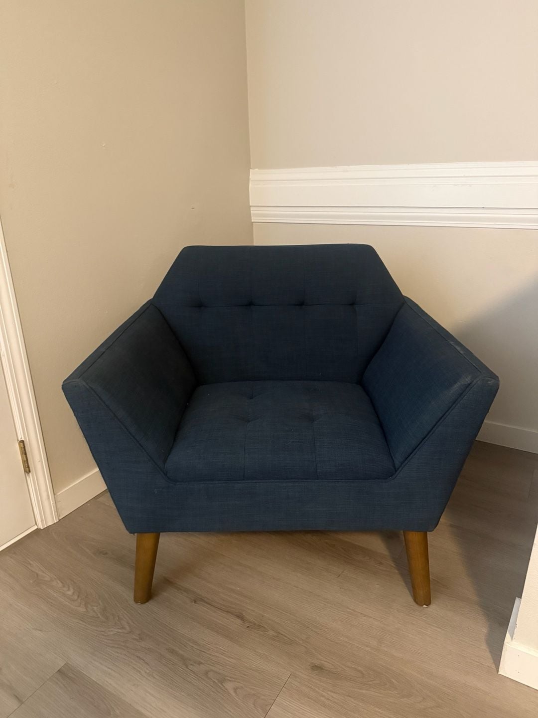 INK+IVY Newport Mid-Century Modern Blue Accent Chair 2