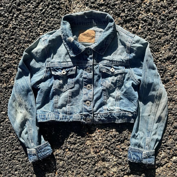 Series 31 Amethyst Jeans Distressed Cropped Denim Jacket