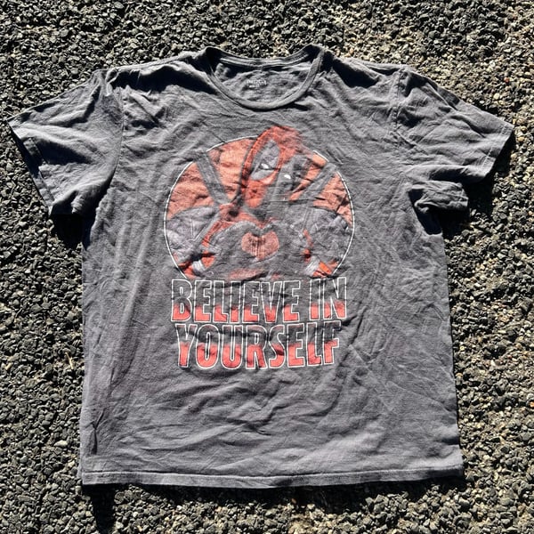 Marvel Deadpool Believe In Yourself Graphic T-Shirt Gray XL