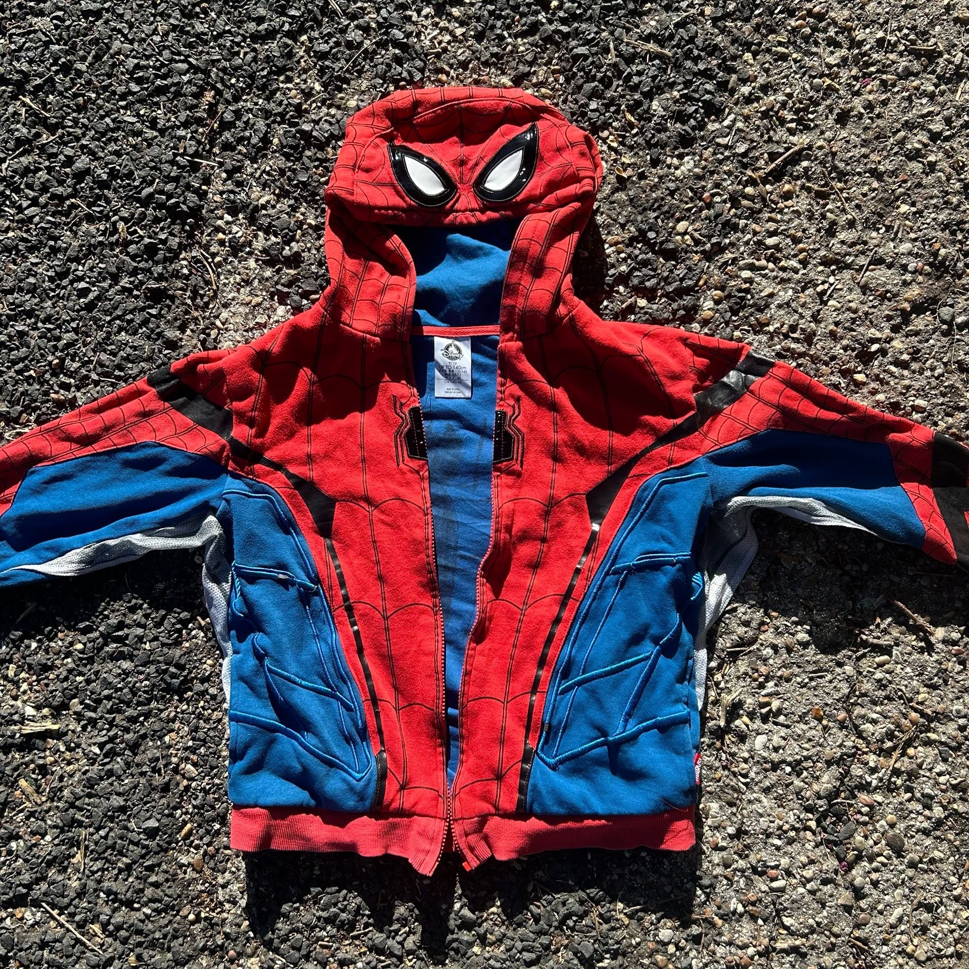 Disney Store Marvel Spider-Man Full Zip Costume Hoodie Size 9/10 1