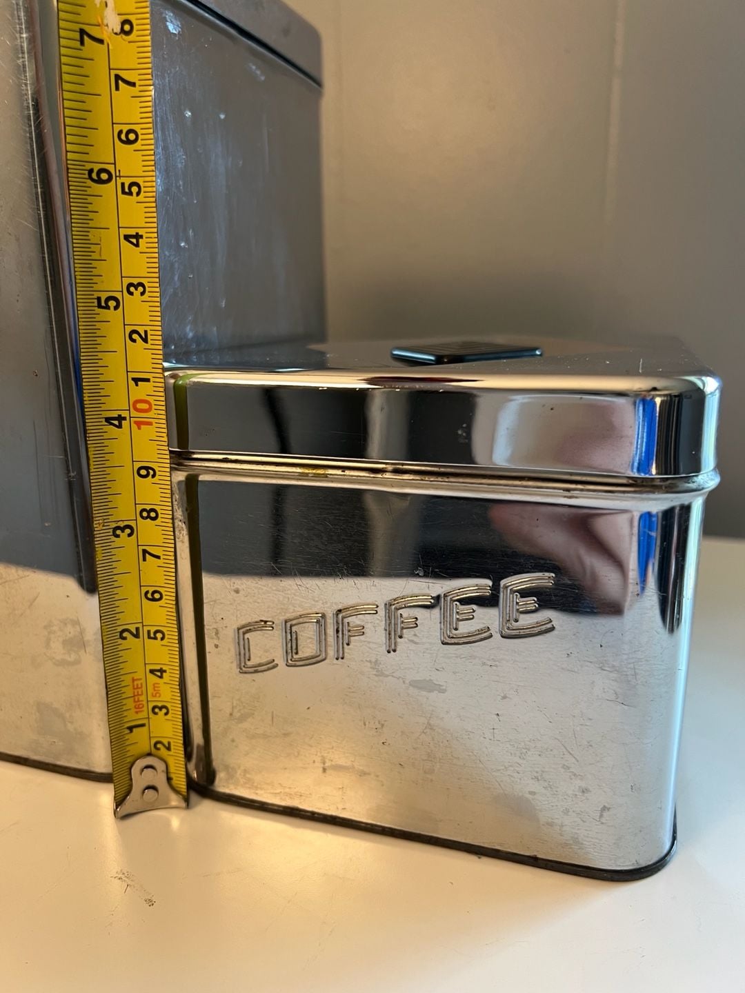Vintage Masterware Canette Chrome and Black Handle 3 Piece Canister Set Mid Century Modern Chrome Sugar Flour and Coffee Canister Set 14