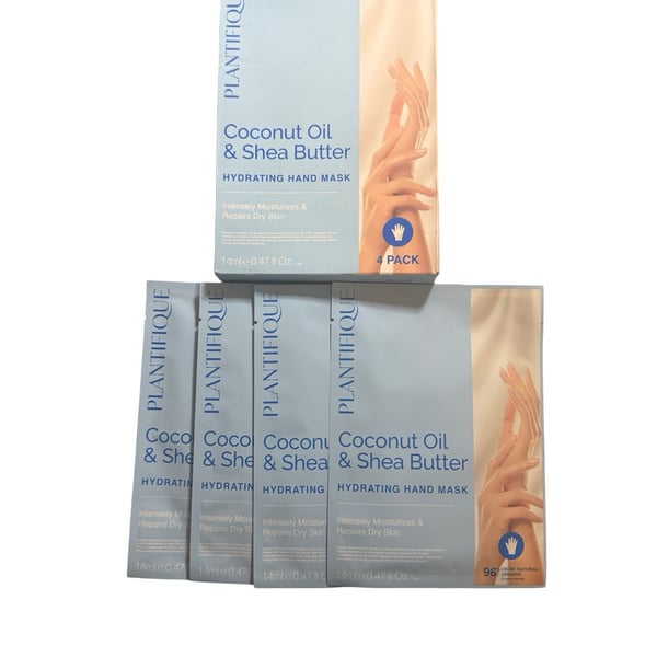 Plantifique Coconut Oil & Shea Butter Hydrating Hand Mask - Pack of 4 NIB