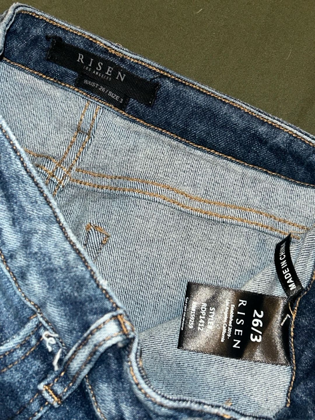 Risen High Waist Distressed Skinny Jeans 4