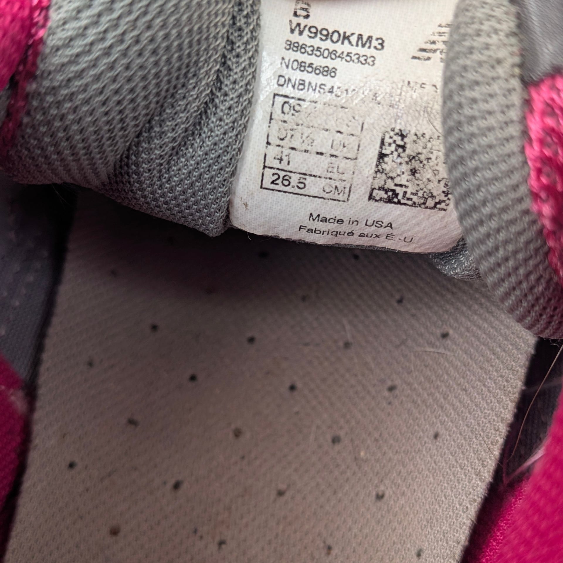 New Balance 990v3 Wolf Gray Pink Breast Cancer Awareness  10