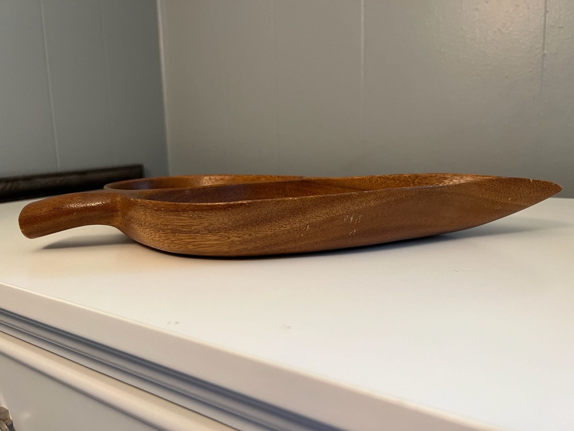 Vintage Monkey Pod Wood 3-Section Serving Tray Set 8