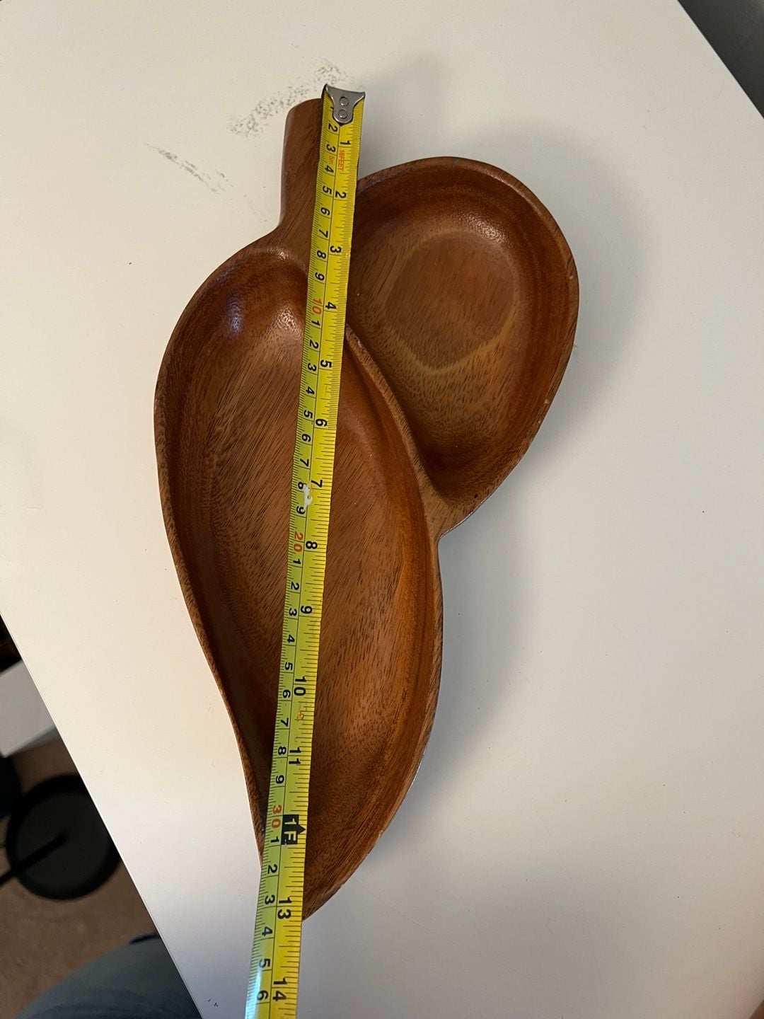 Vintage Monkey Pod Wood 3-Section Serving Tray Set 12