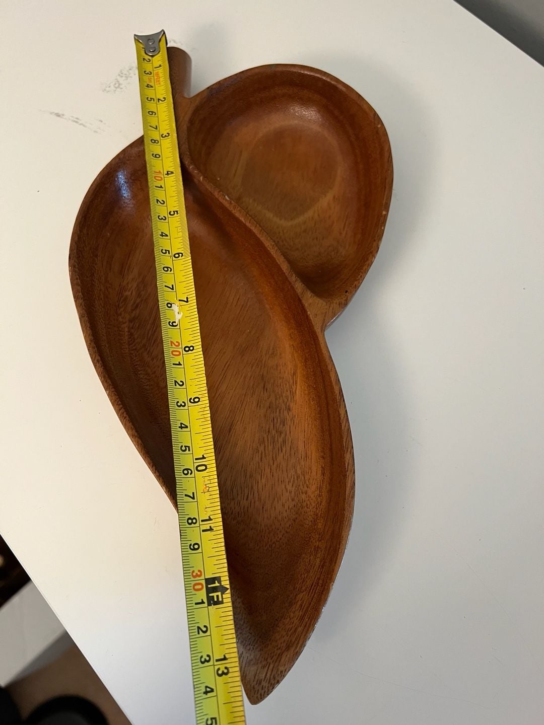 Vintage Monkey Pod Wood 3-Section Serving Tray Set 13