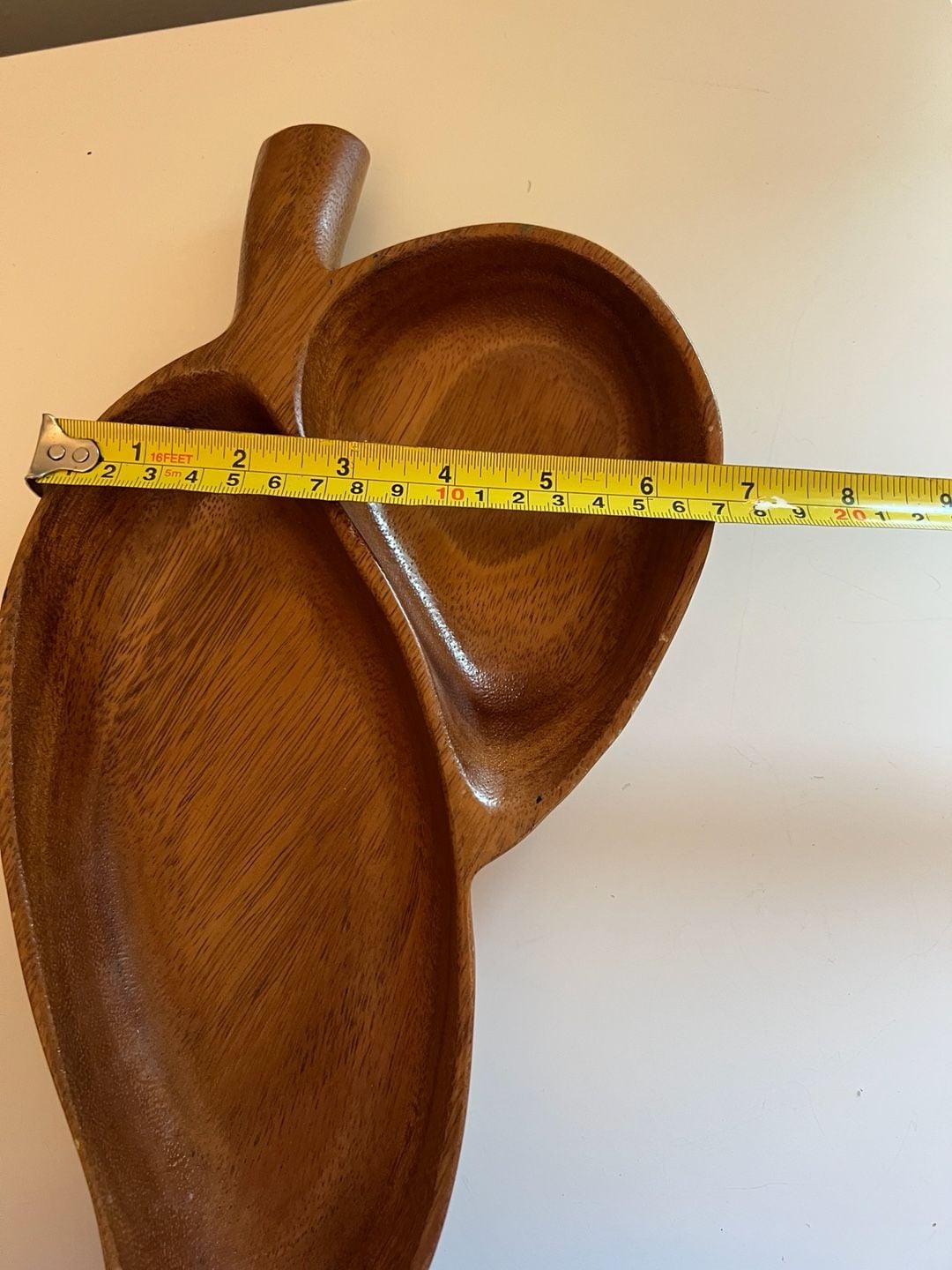 Vintage Monkey Pod Wood 3-Section Serving Tray Set 14