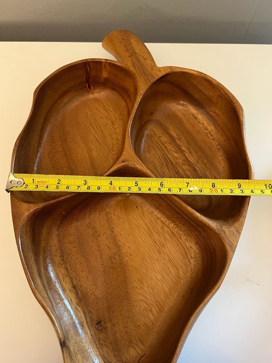 Vintage Monkey Pod Wood 3-Section Serving Tray Set 15