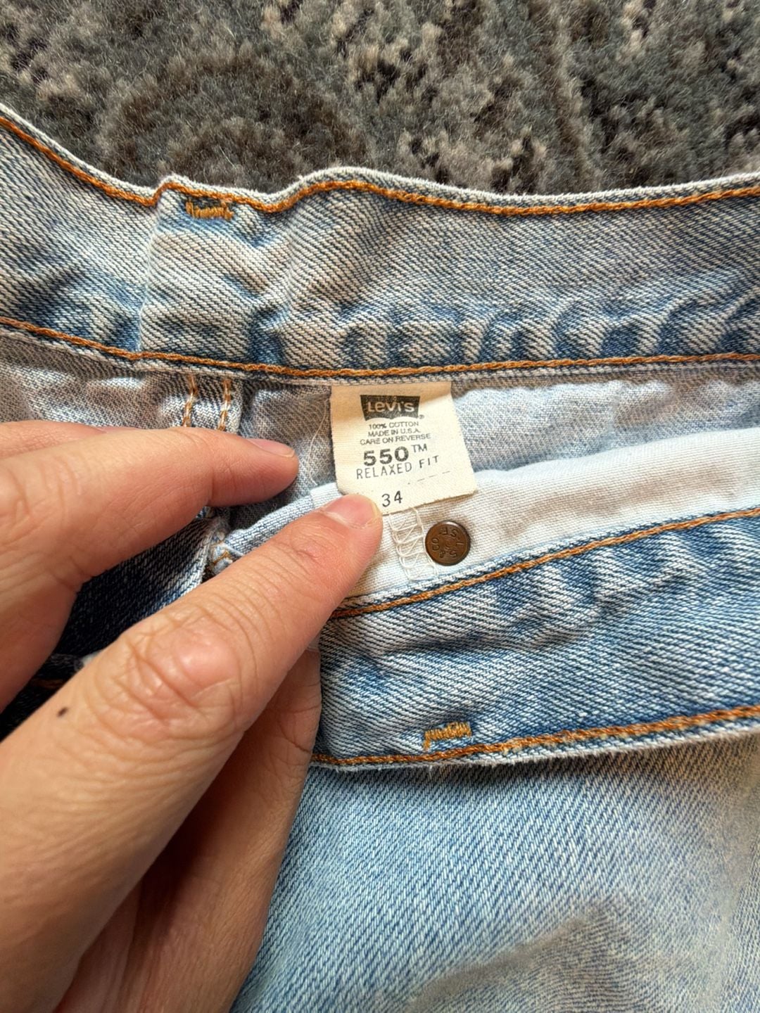 Levu Strauss vintage usa Men 550 Relaxed Cotton Denim Shorts Size 34 Blue 3