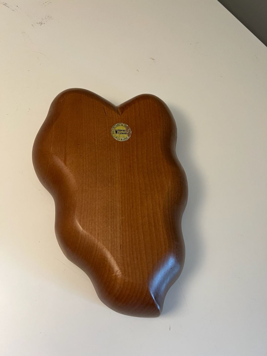 Woodward Hand Carved Wood Leaf Bowl, Mid Century Modern, Made in Japan 2