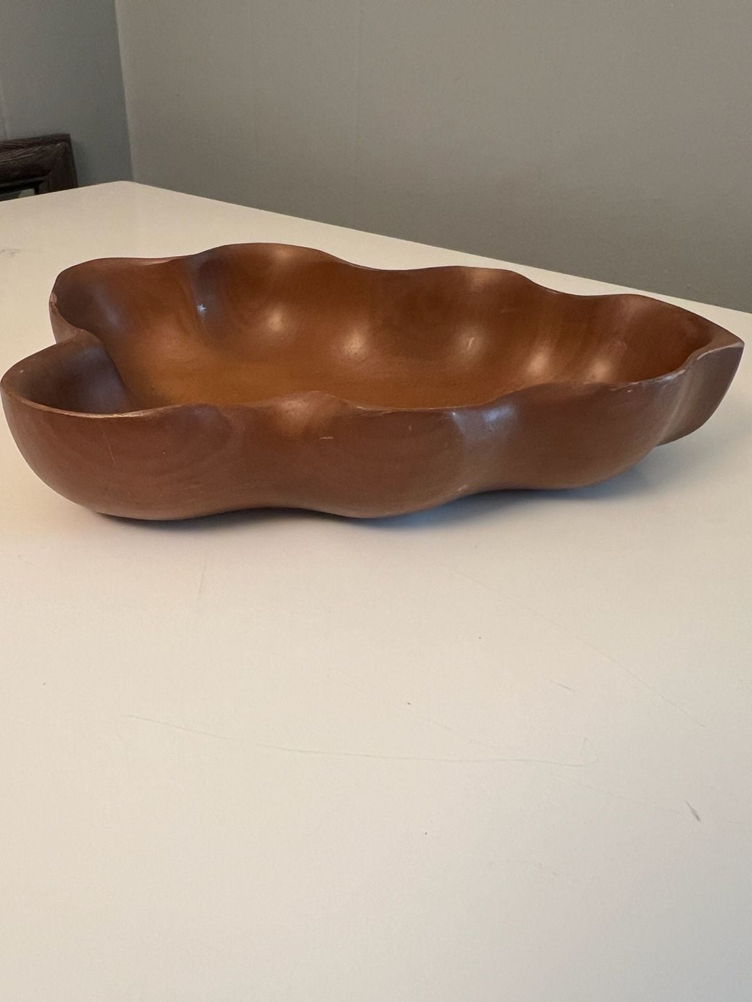 Woodward Hand Carved Wood Leaf Bowl, Mid Century Modern, Made in Japan 3