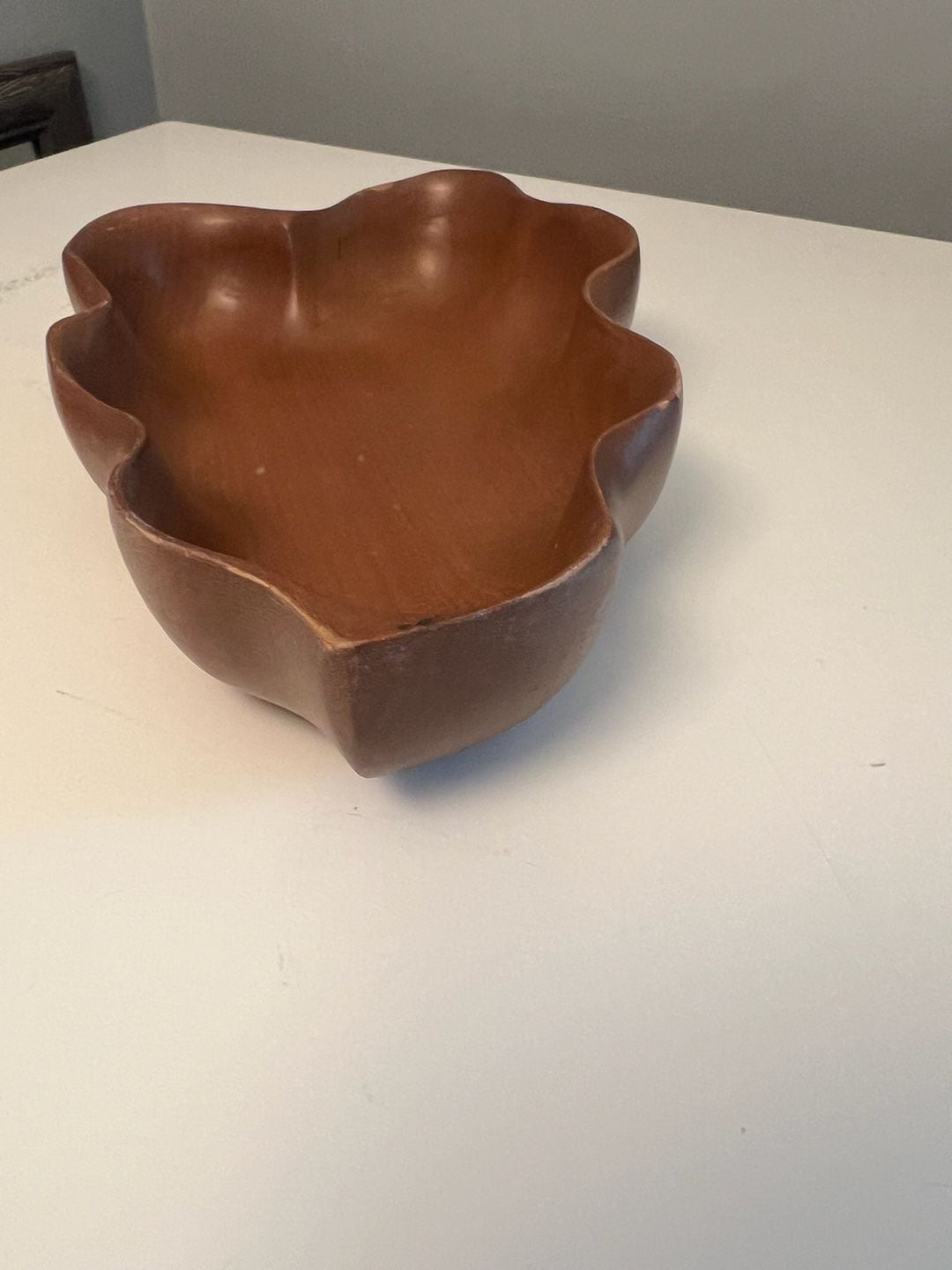 Woodward Hand Carved Wood Leaf Bowl, Mid Century Modern, Made in Japan 6