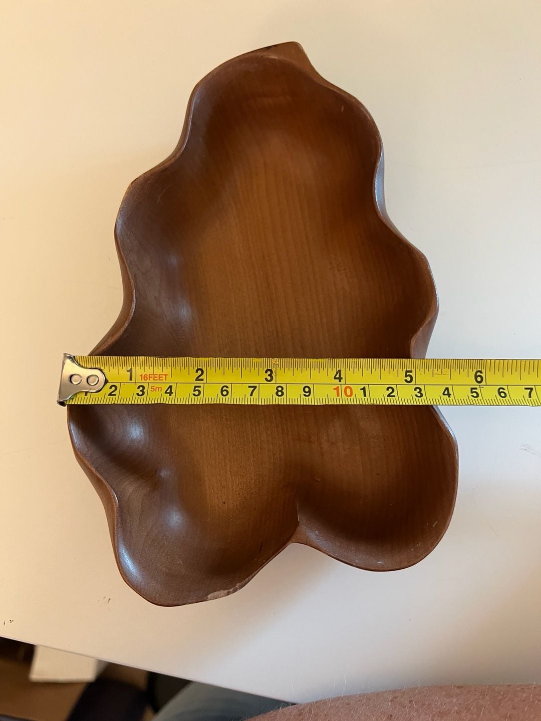 Woodward Hand Carved Wood Leaf Bowl, Mid Century Modern, Made in Japan 8
