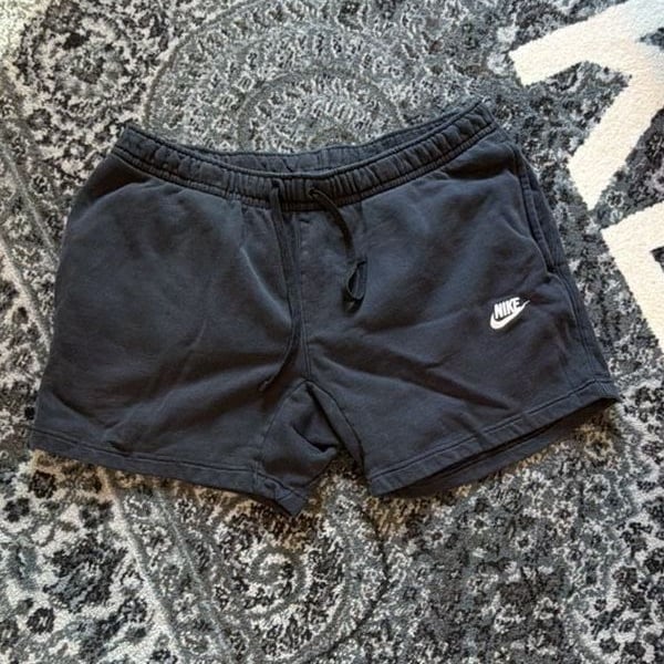 Vintage Black Nike Sweatshorts with Embroidered Swoosh