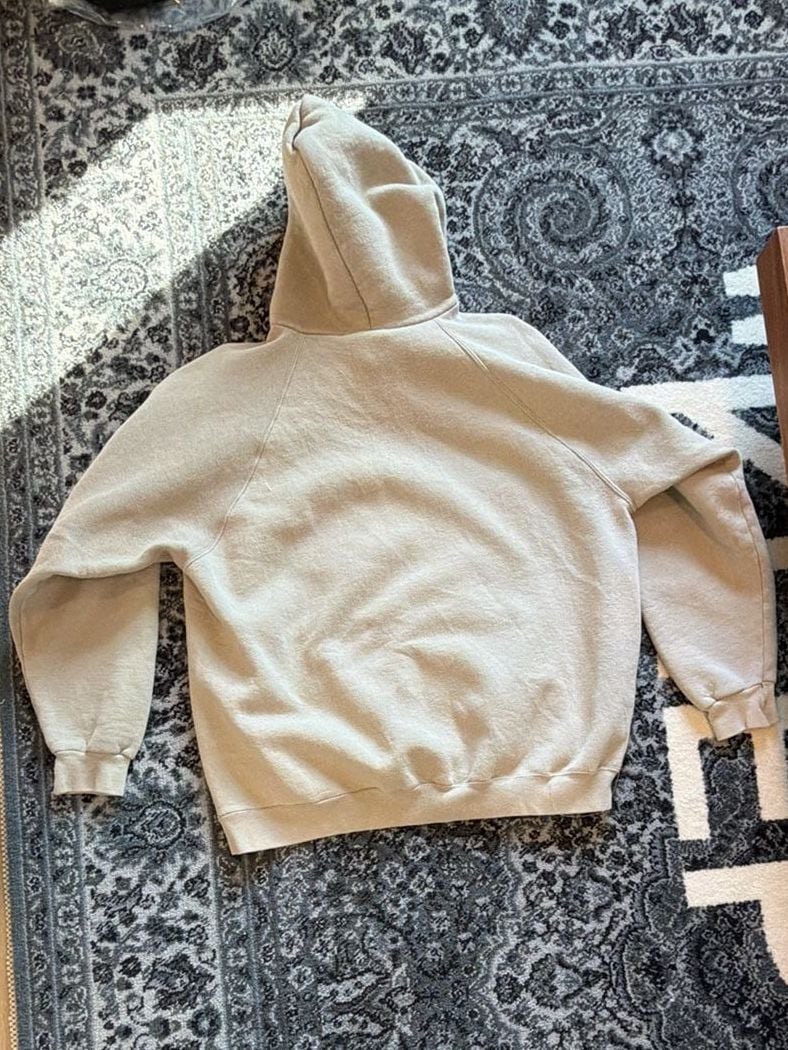 Vintage Adidas Logo Beige Hoodie 4