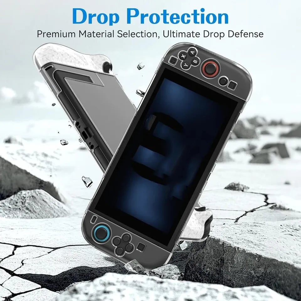 Clear Protective Case for Nintendo Switch 1 with Kickstand and Joy-Con Covers 4