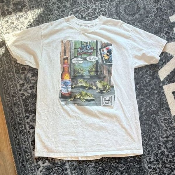 Vintage 1998 Budweiser Frog T-Shirt, Made in USA,