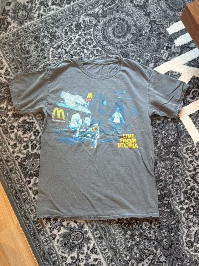 Travis Scott X Mcdonald's Live From Utopia Cactus Jack Tee T-shirt Black Medium 2