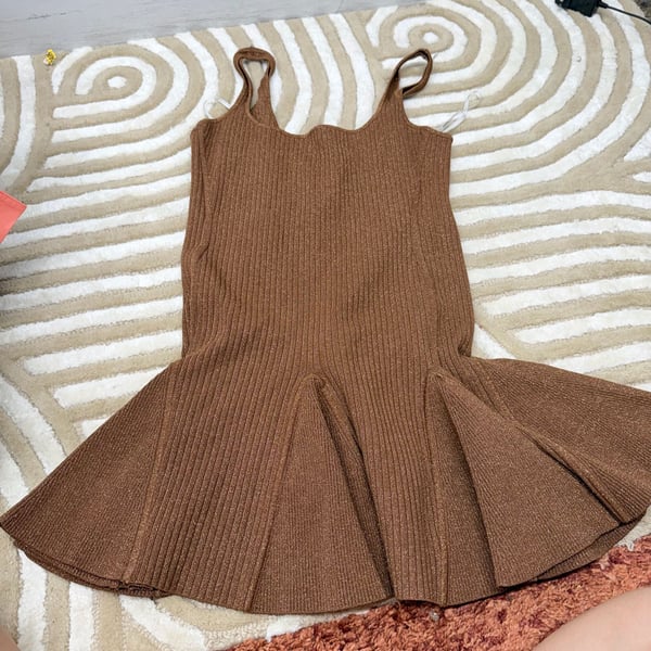 XL Retrofête Matson Knit Dress in Metallic Hazelnut
