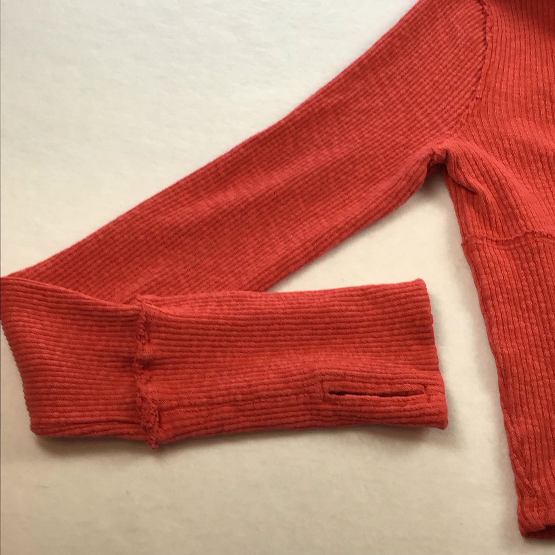 We The Free People Midnight Half Zip High Risk Red Ribbed Cropped Top Small 8