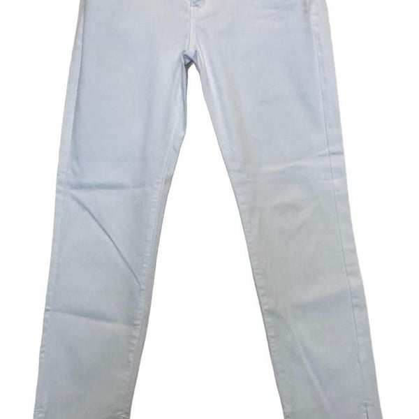 Just Black Denim White Skinny Jeans Women’s Size 30 Stretch Cropped Raw Hem USA