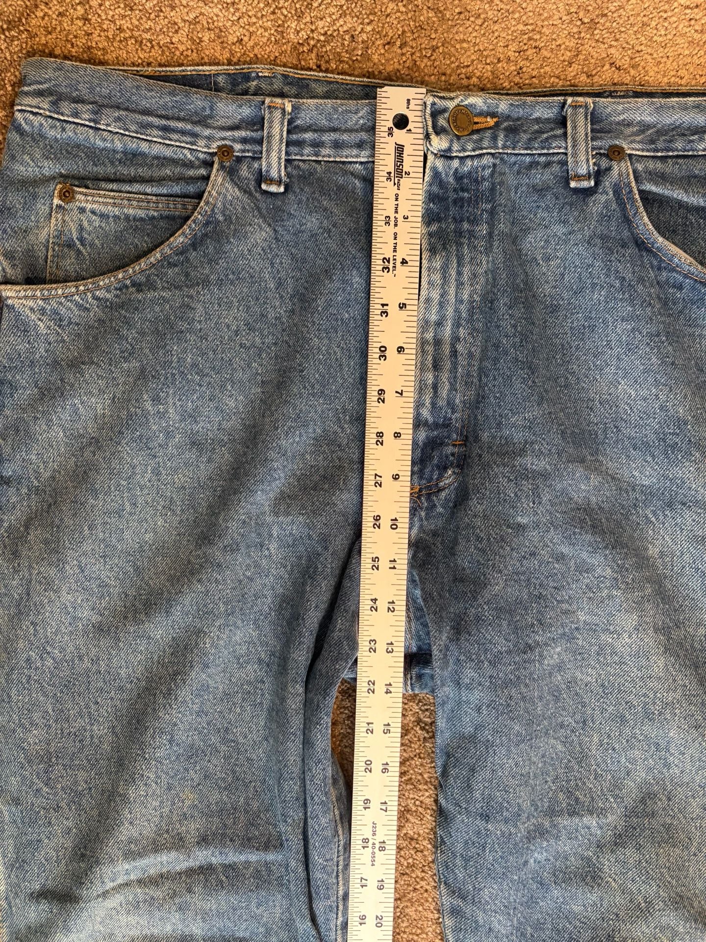 Vintage 90s Wrangler Jeans Mens 38x32 Made USA Blue Denim Relaxed Fit Workwear 6