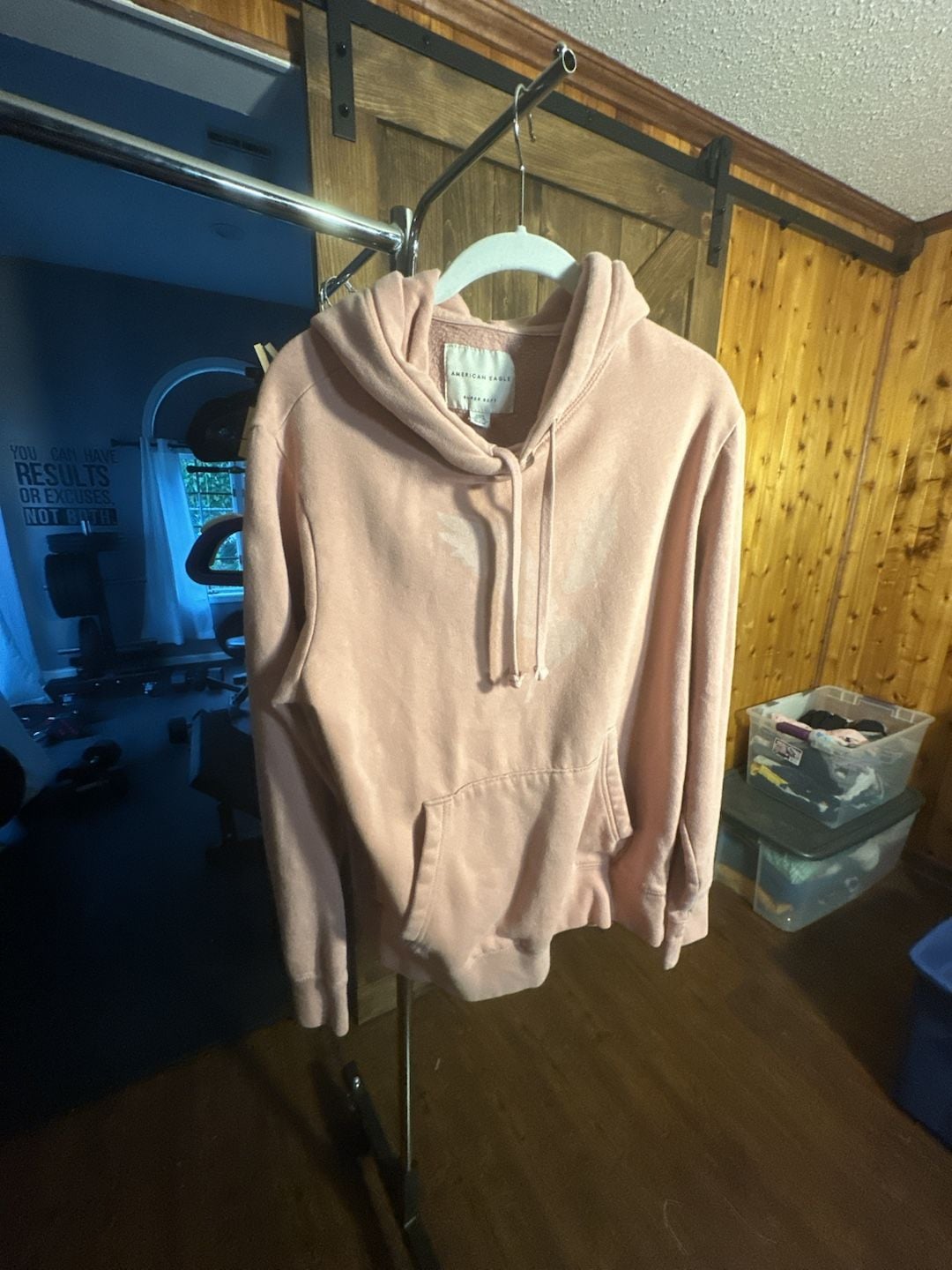 American Eagle Super Soft Pink Pullover Hoodie with Eagle Logo 2