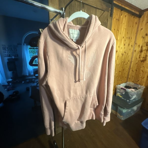 American Eagle Super Soft Pink Pullover Hoodie with Eagle Logo