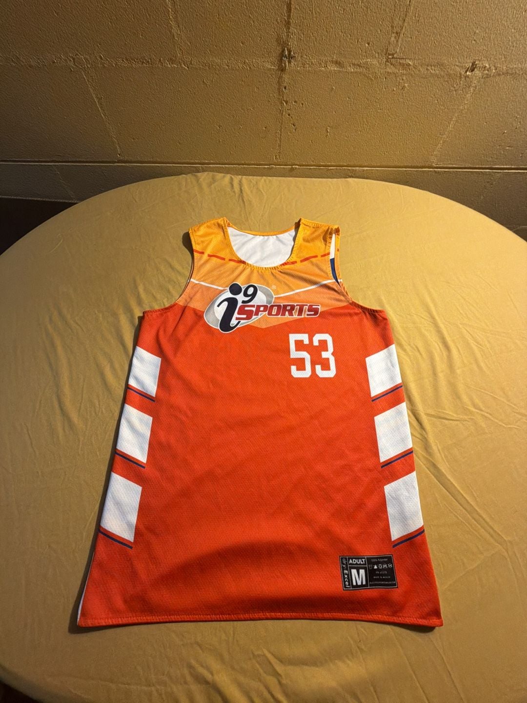 i9 Sports Orange and White Reversible Basketball Jersey 3