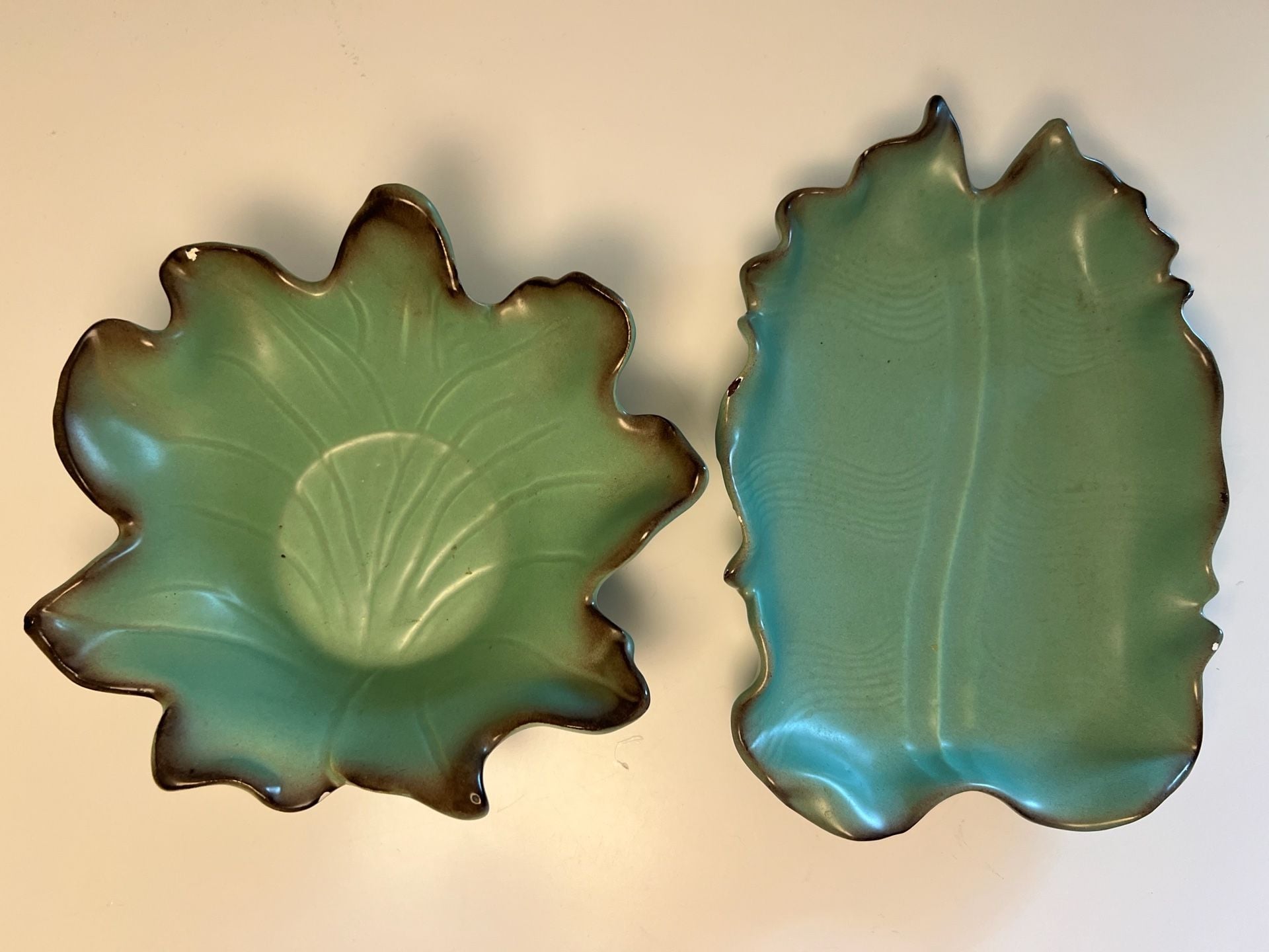 Original Johannes Brahm No. 10 Mint Green Trinket Dish & Leaf Bowl Vintage 1