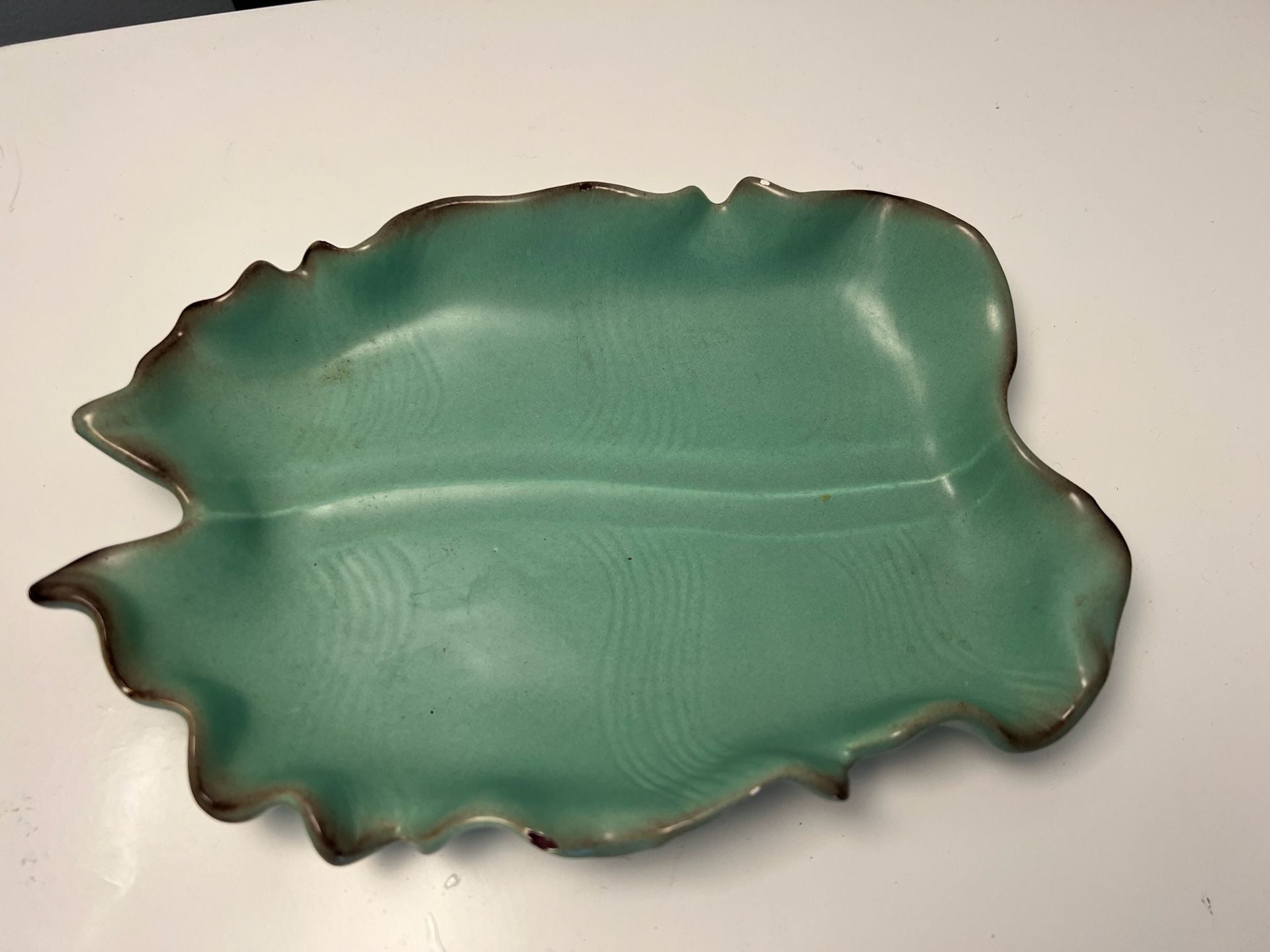 Original Johannes Brahm No. 10 Mint Green Trinket Dish & Leaf Bowl Vintage 4