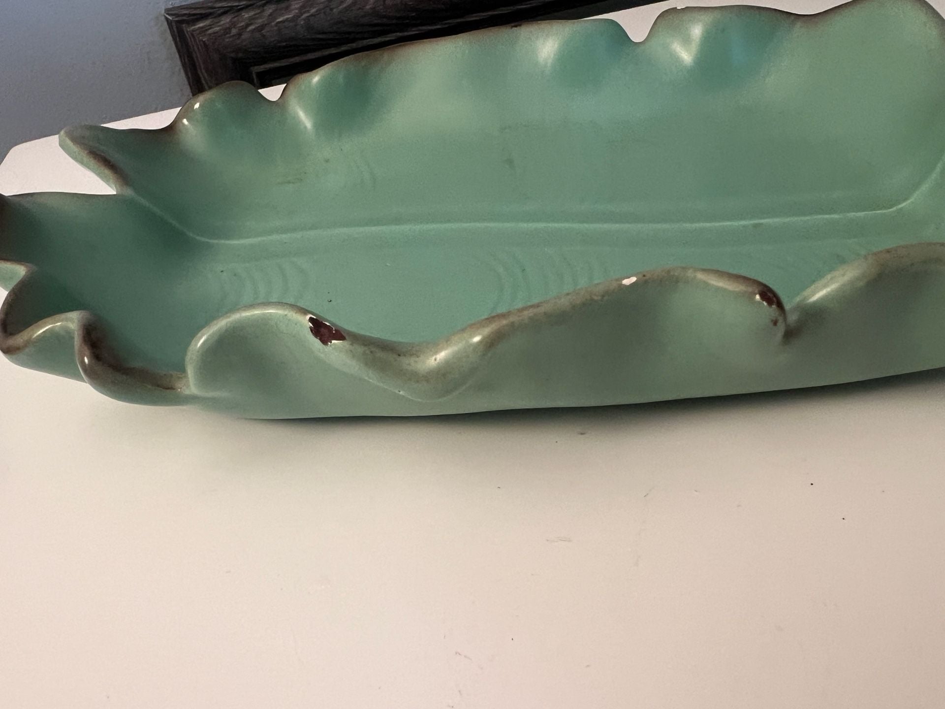 Original Johannes Brahm No. 10 Mint Green Trinket Dish & Leaf Bowl Vintage 7