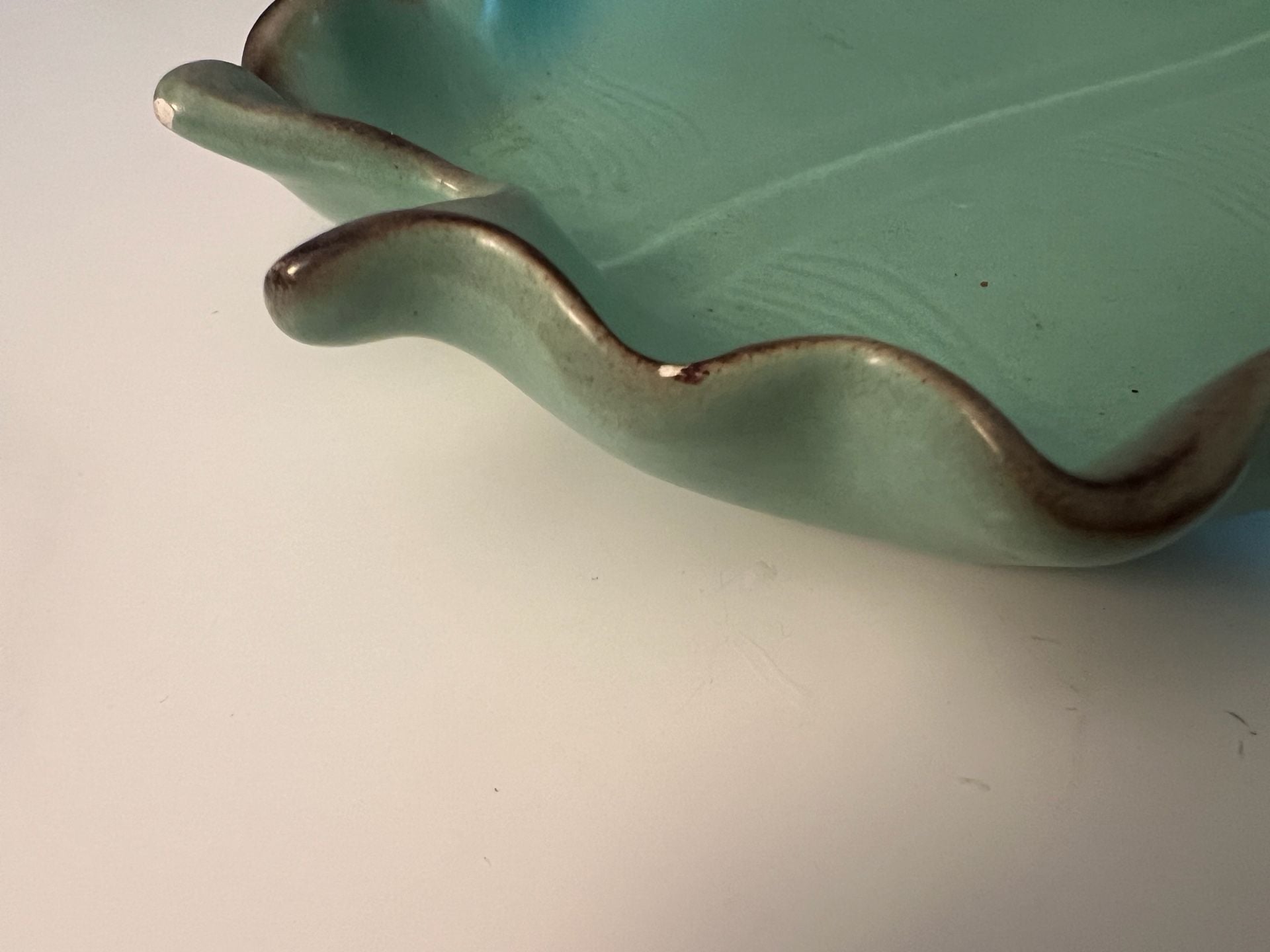 Original Johannes Brahm No. 10 Mint Green Trinket Dish & Leaf Bowl Vintage 8