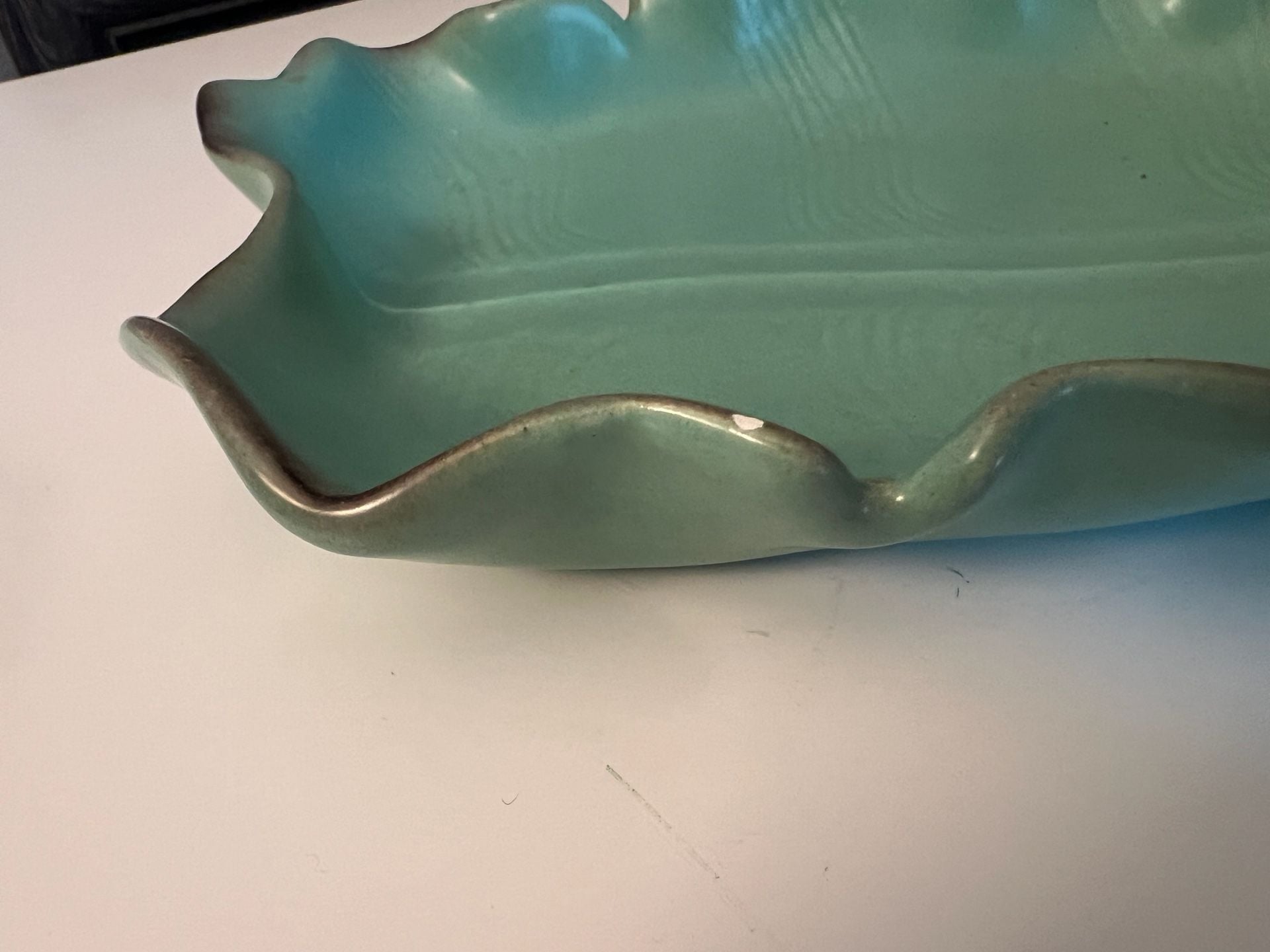 Original Johannes Brahm No. 10 Mint Green Trinket Dish & Leaf Bowl Vintage 9