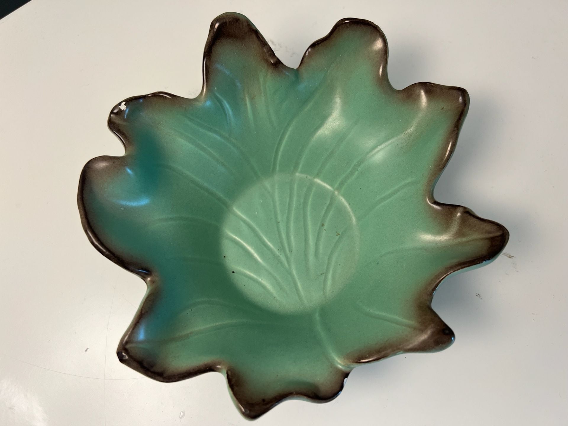 Original Johannes Brahm No. 10 Mint Green Trinket Dish & Leaf Bowl Vintage 11