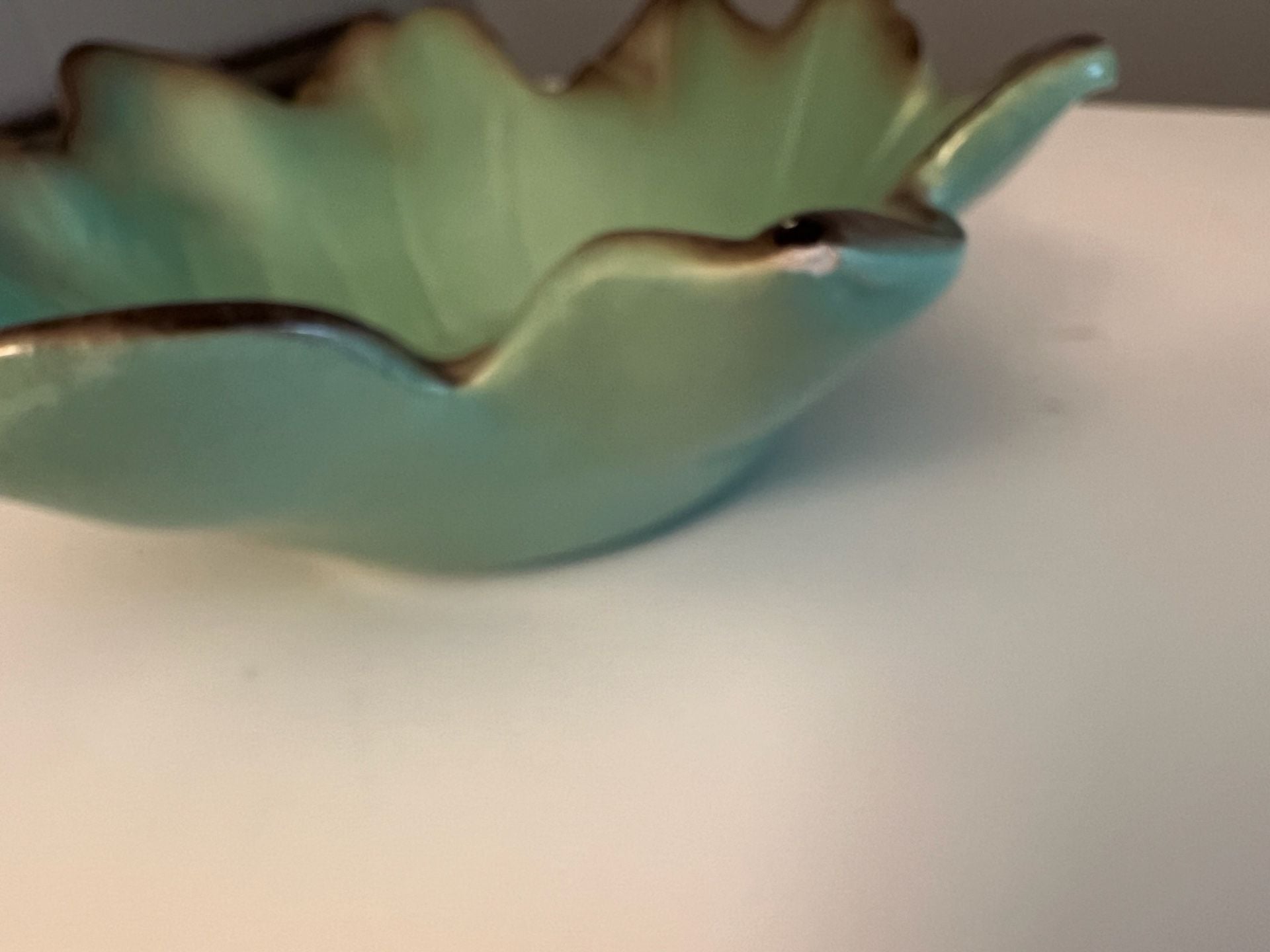 Original Johannes Brahm No. 10 Mint Green Trinket Dish & Leaf Bowl Vintage 14