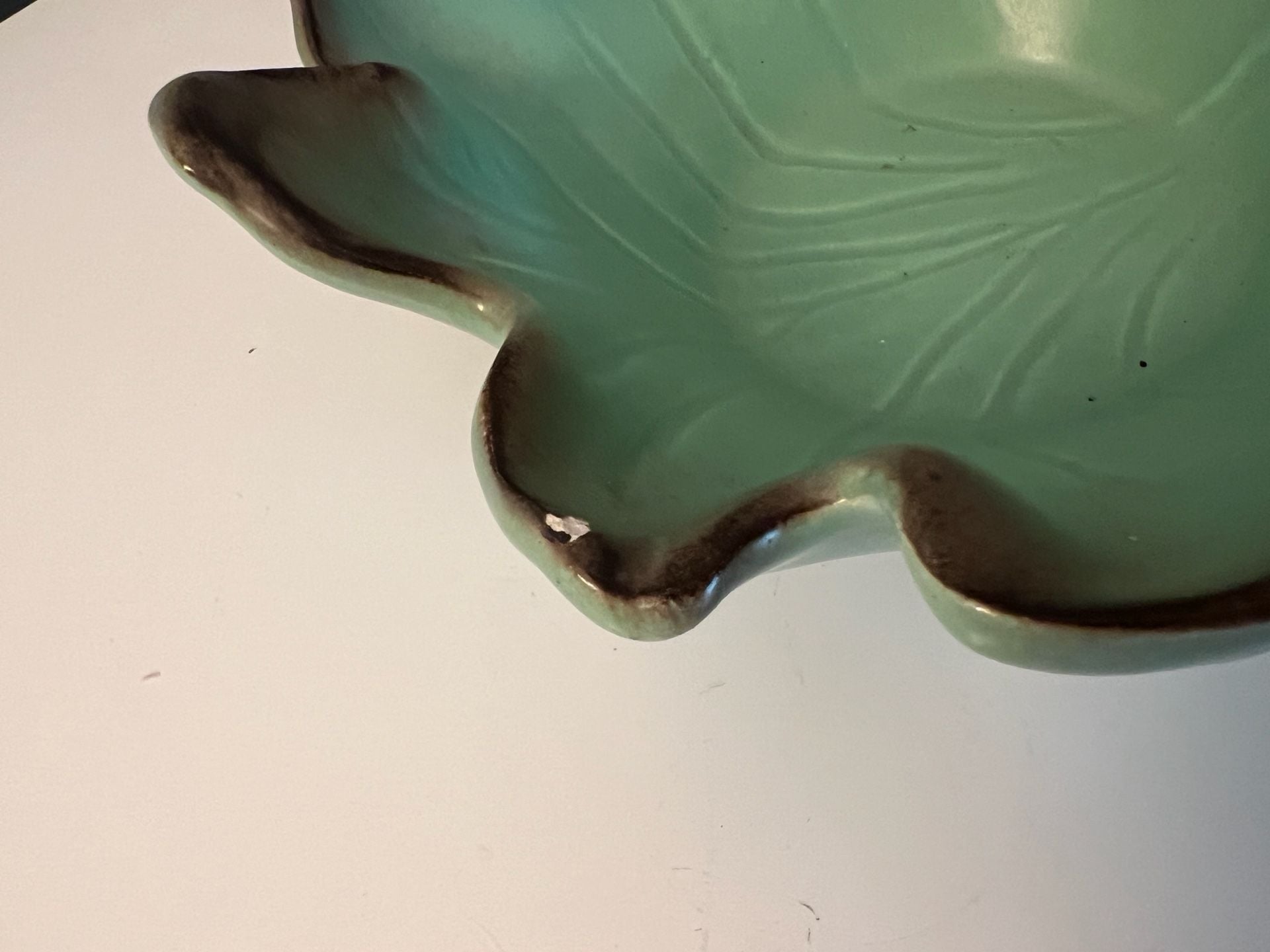 Original Johannes Brahm No. 10 Mint Green Trinket Dish & Leaf Bowl Vintage 15