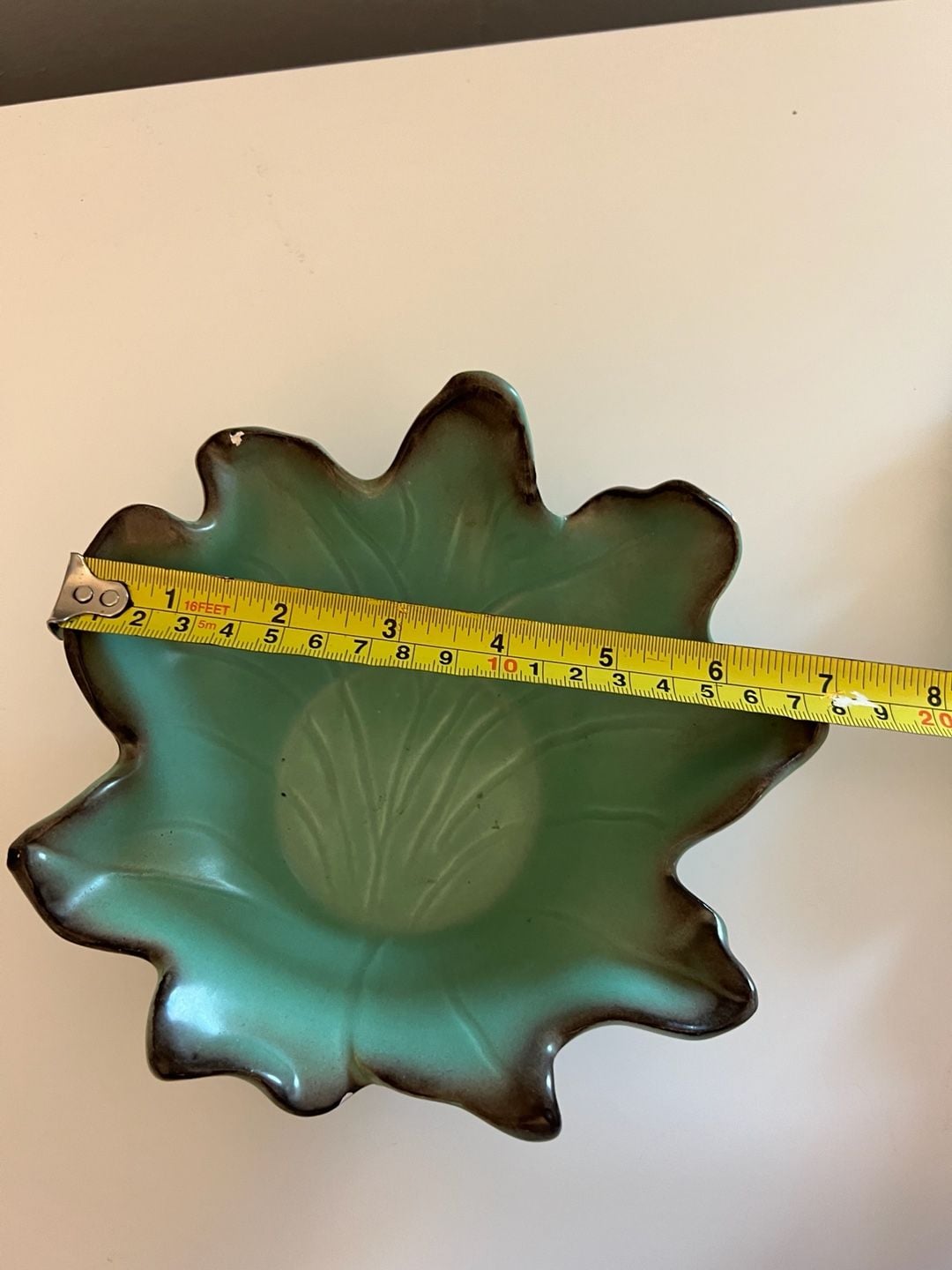 Original Johannes Brahm No. 10 Mint Green Trinket Dish & Leaf Bowl Vintage 19