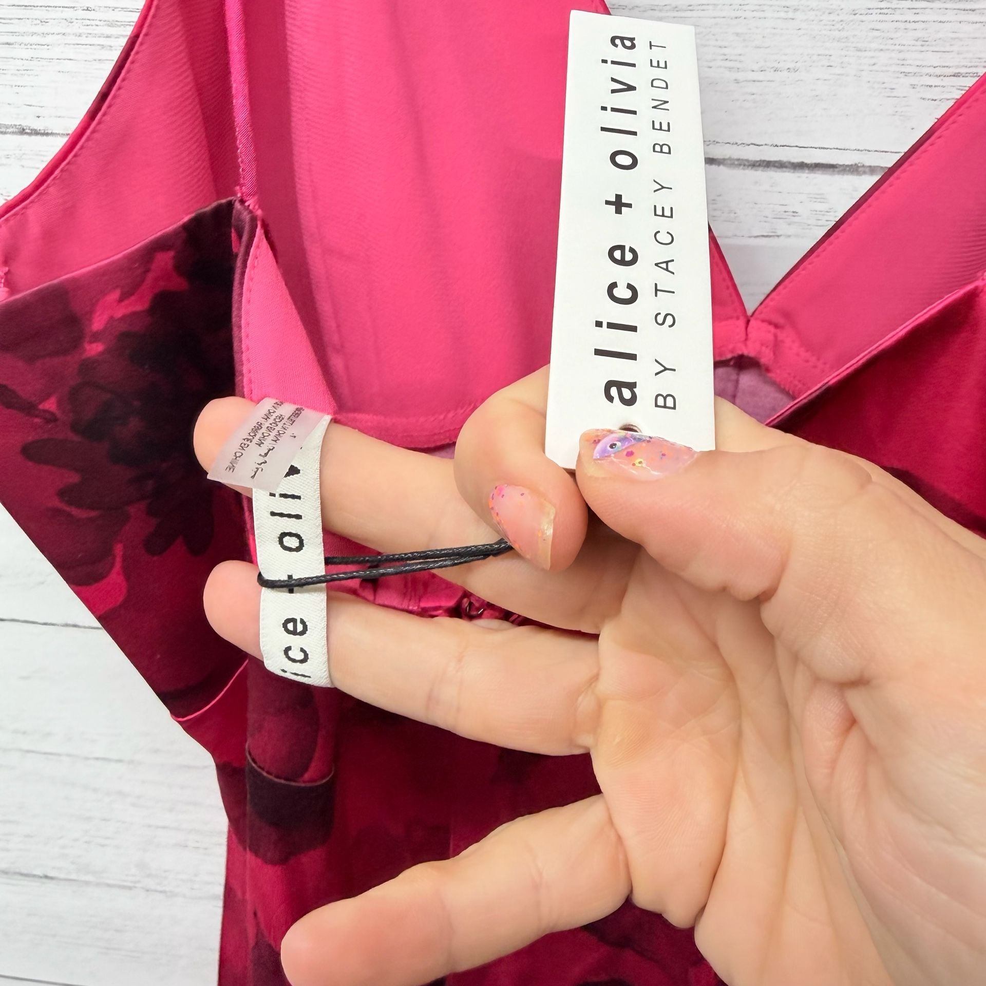 Alice + Olivia Julietta Mini Dress in Floral Fling Raspberry flaw 14 5