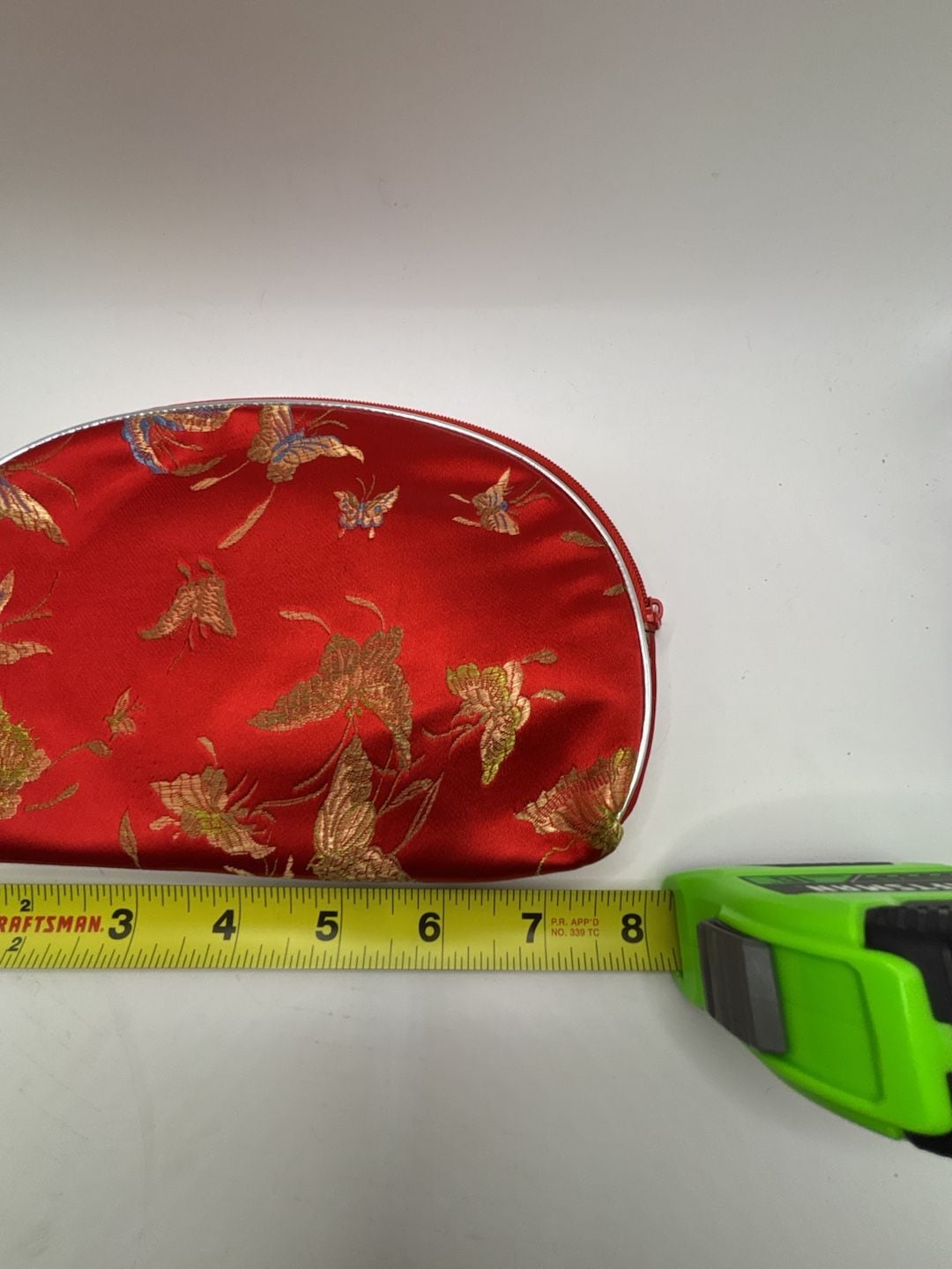 Set of 2 Red Satin Embroidered Butterfly Makeup Bags 5