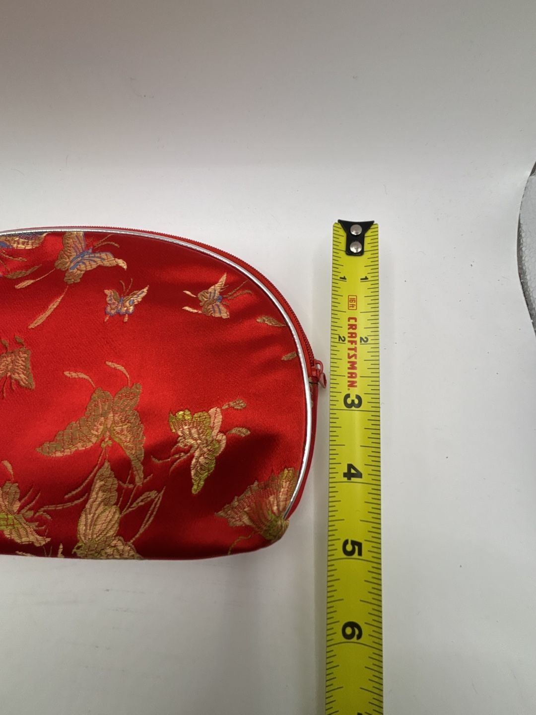 Set of 2 Red Satin Embroidered Butterfly Makeup Bags 6