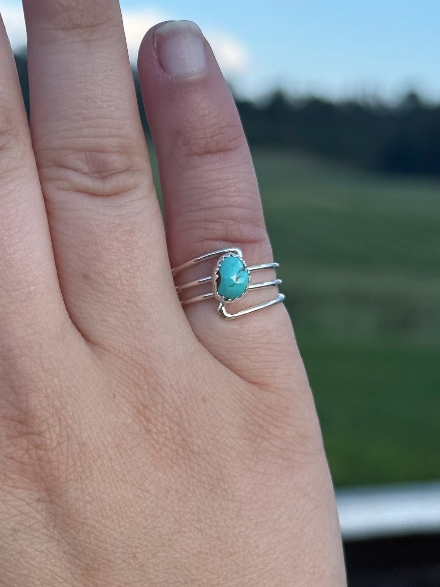 Native American Navajo Sterling Silver Turquoise Ring Size 5 2